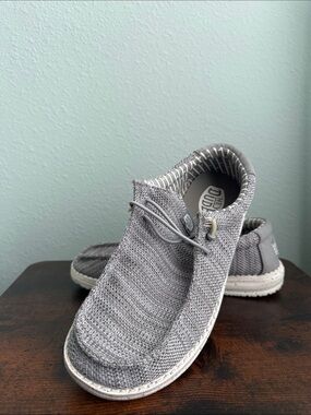 Hey Dude Wally Knit Slip-Ons - Light Gray